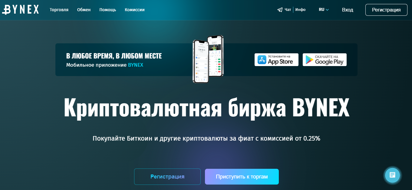 Криптовалютная биржа BYNEX